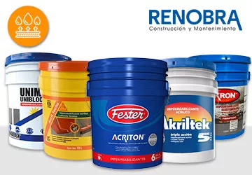 trabajador imperemabilizando un techo con material acrilico